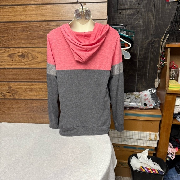 Women's Pink and Gray Hoodie top size small no brand - Picture 7 of 8